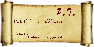 Pakó Tarzícia névjegykártya